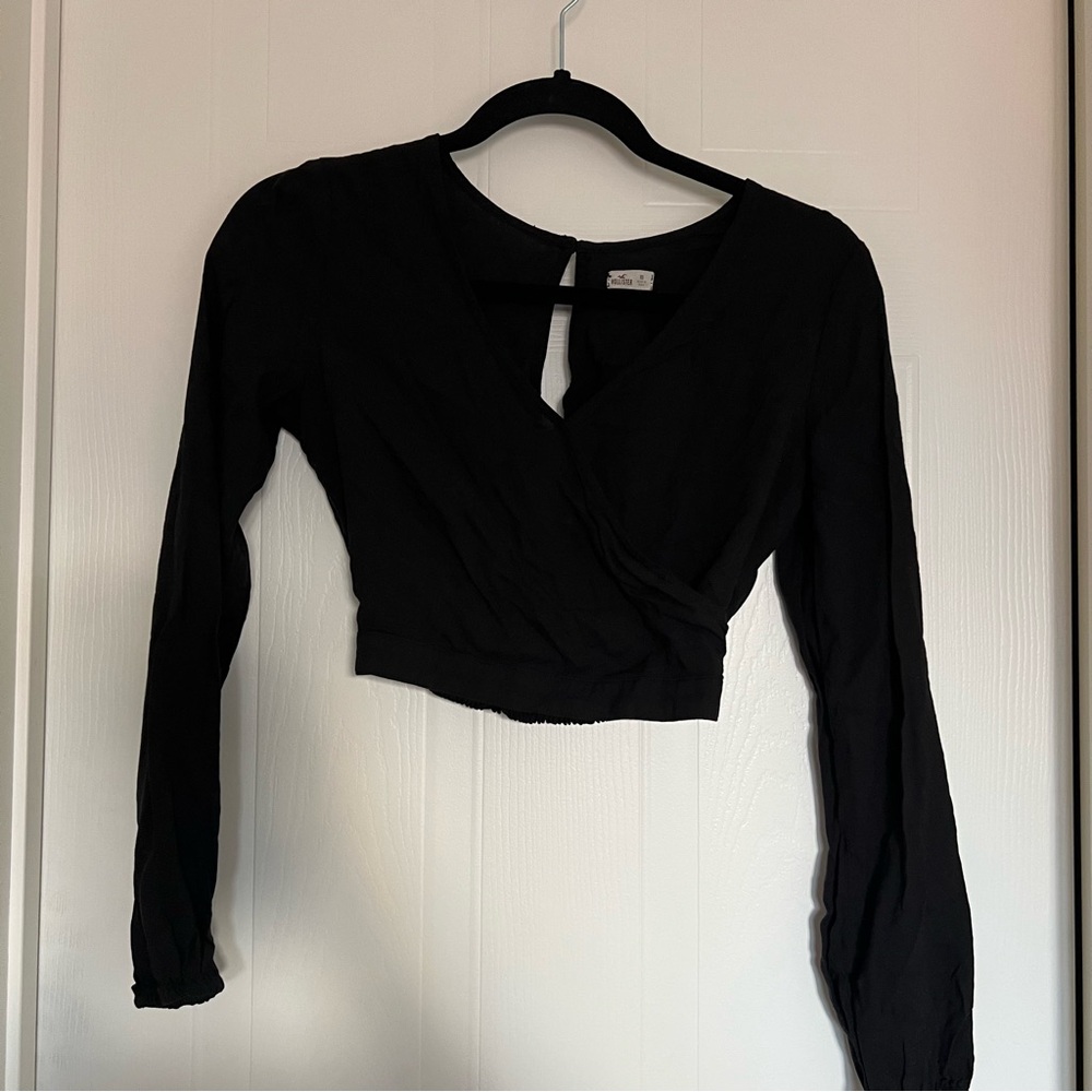 Hollister Black Wrap Blouse